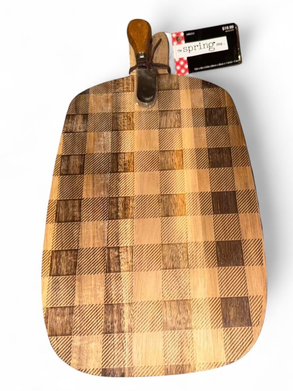 The Spring Shop Wooden Checkered Cheese Board
